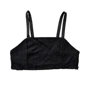 ZARA Black Lace Crop Top Bustier Bralette Women Size M